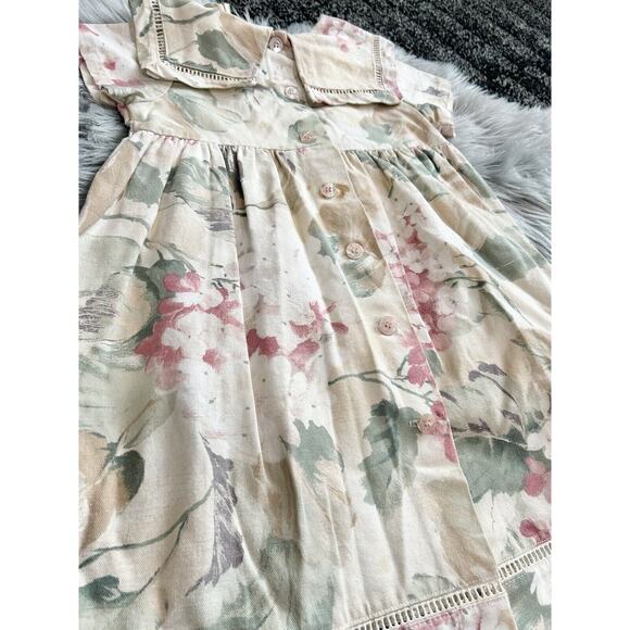 Vintage Girls NY Bonnie Jean Floral Dress Size 6X Garden‎ Floral Prairie USA - Picture 2 of 4